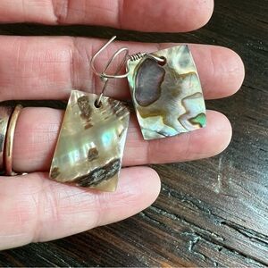Beachy mother of pearl earrings pair of earring abalone beach babe summer set